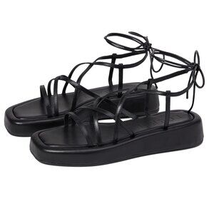 Loeffler Randall Black Lace-Up Sandals